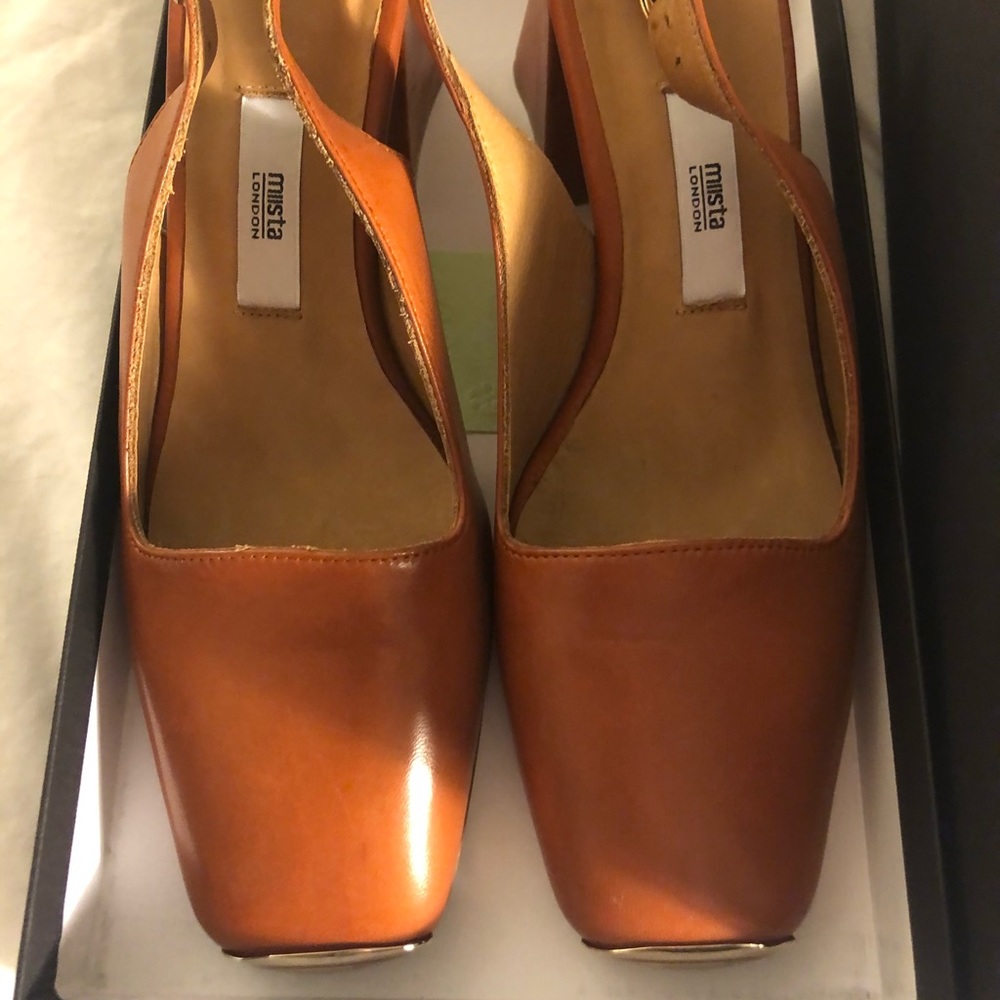 Miista Canar Brick Leather Sling Backs - Picture 4 of 6